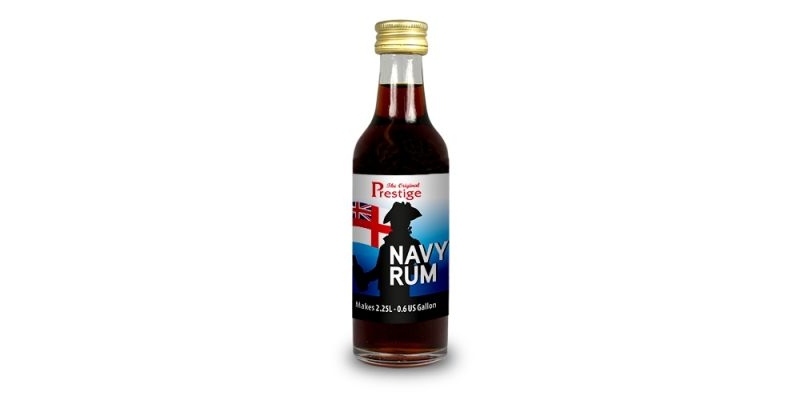 prestige premium navy rum essence 50ml makes 2.25ltr (3x75clbottles)
