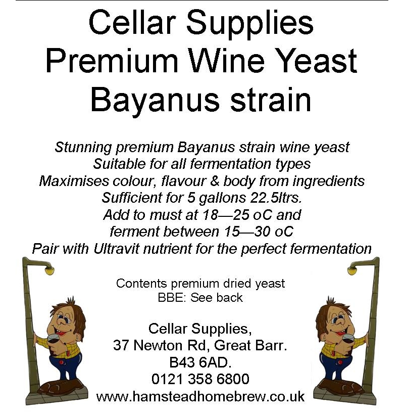 cellar supplies premium wine yeast bayanus sachet