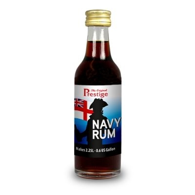 prestige premium navy rum essence 50ml makes 2.25ltr (3x75clbottles)